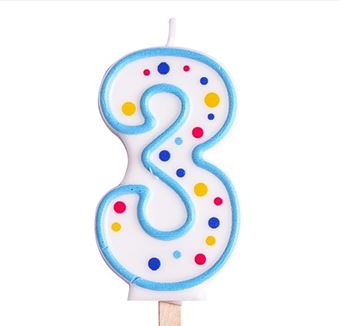 Picture of AGE 3 BLUE NUMERAL CANDLE